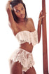 Sexy White Two-piece Ruffle Lace Lingerie Set